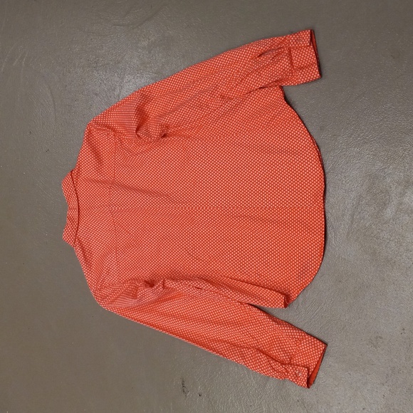 7th Avenue Design Studio Coral and White Longsleeve Blouse with Buttons - Picture 8 of 8